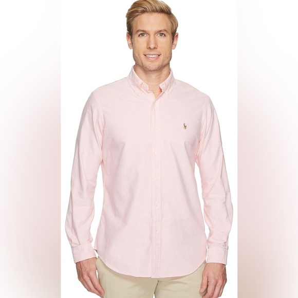 Polo Ralph Lauren-Player Logo- Classic Fit LS Oxford Shirt-Pink-18” 34/35-EUC - Picture 2 of 5